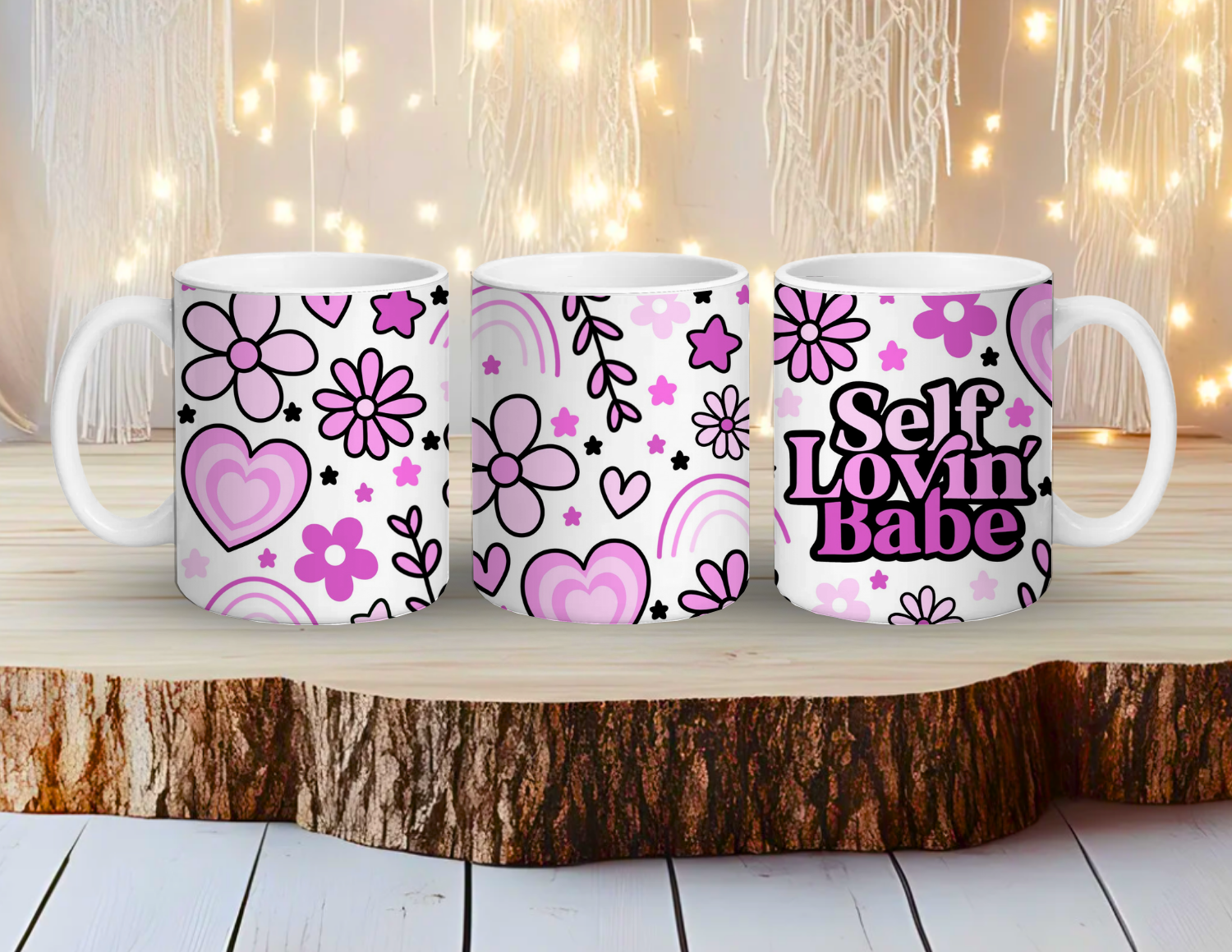 Self Lovin' Babe Mug | Retro Floral Self-Care Gift