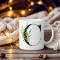 Botanical Letter Mug - Personalised Initial Mug