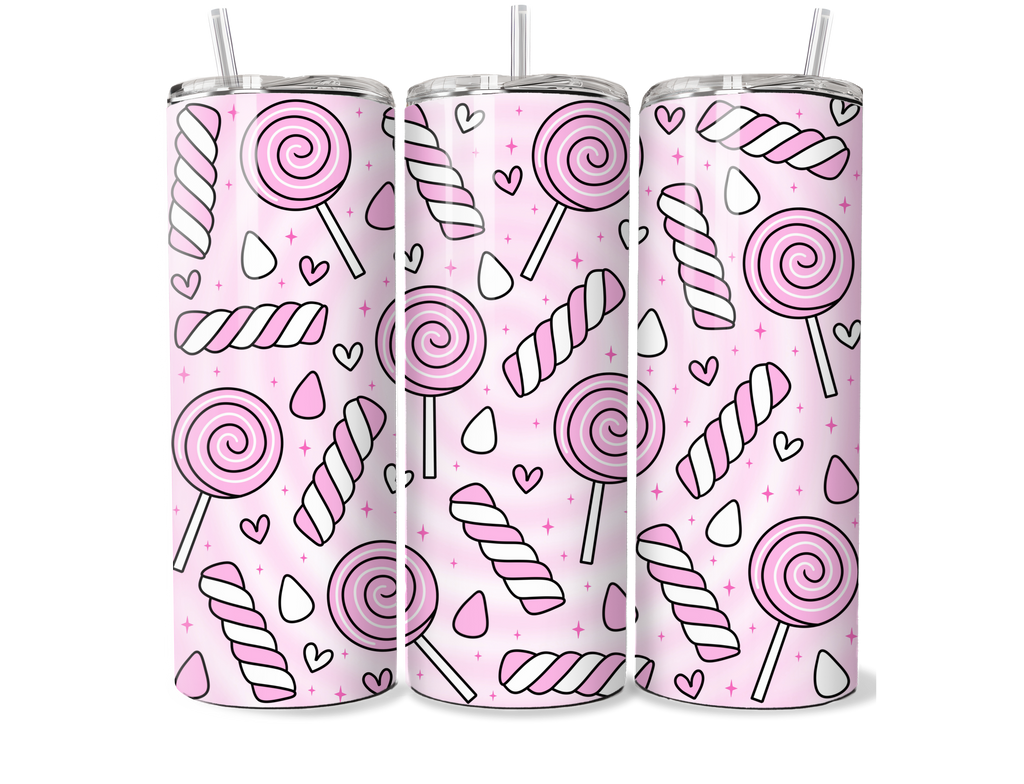 Pink Candy & Lollipop 20oz Skinny Tumbler
