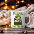 Nope. Not Today. Grumpy Frog Mug | Funny Introvert Gift