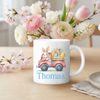 Personalised Easter Bunny Truck Mug – Pink Truck Design