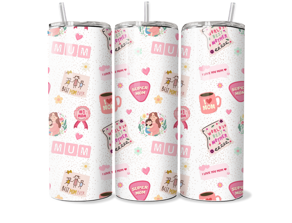 'I Love you Mum' 20oz Tumbler - Super Mum Design