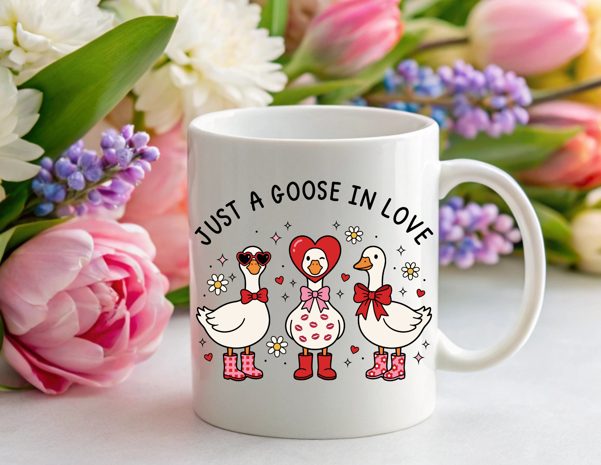 Just a Goose in Love Mug