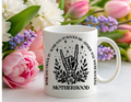 Motherhood Rock On – Personalised Floral Skeleton Mug