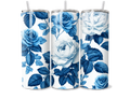 Blue Botanical Rose 20oz Tumbler