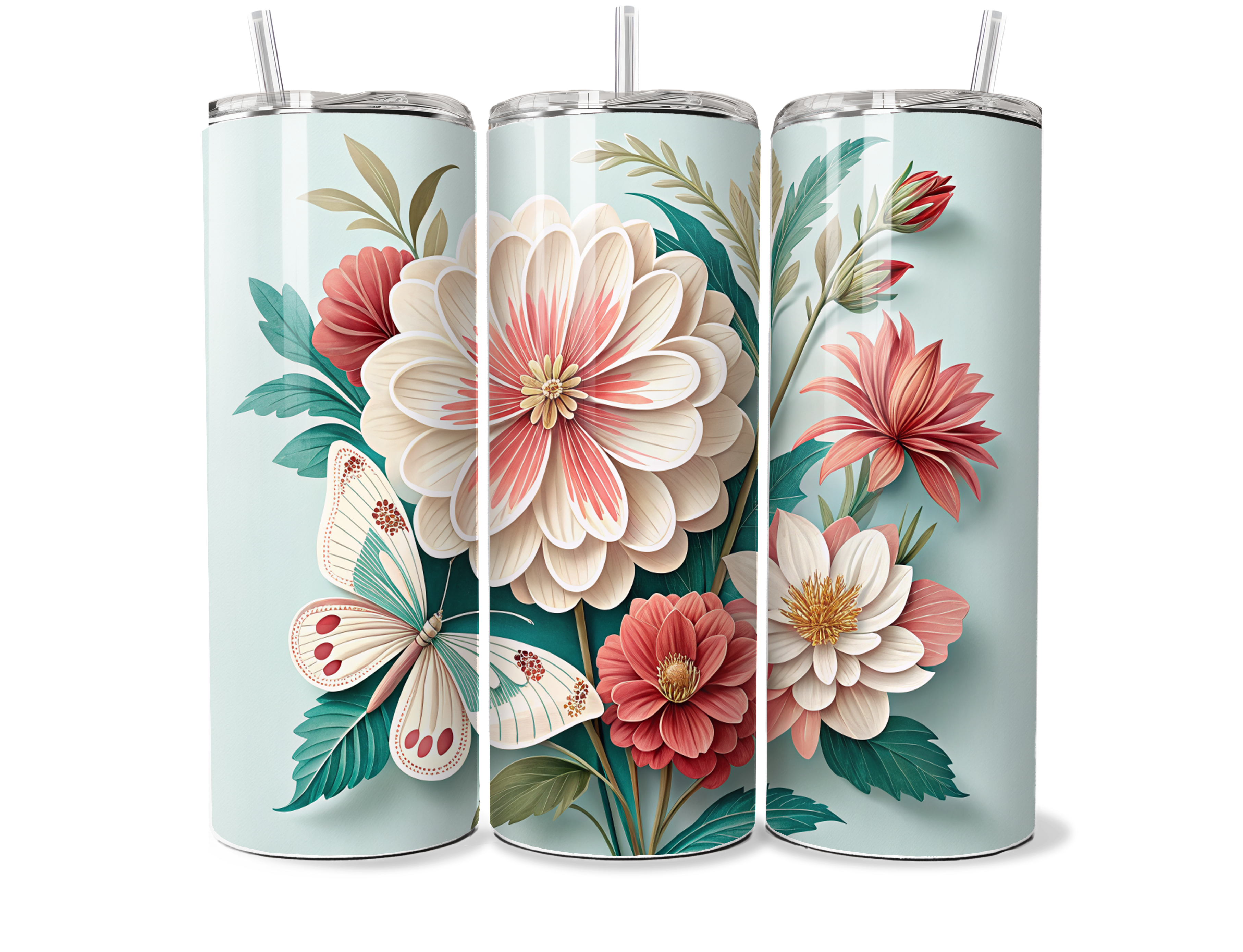 Butterfly Garden Floral 20oz Tumbler