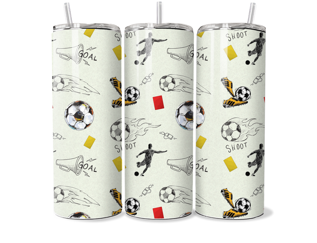 Football 20oz Tumbler - Goal & Shoot Design