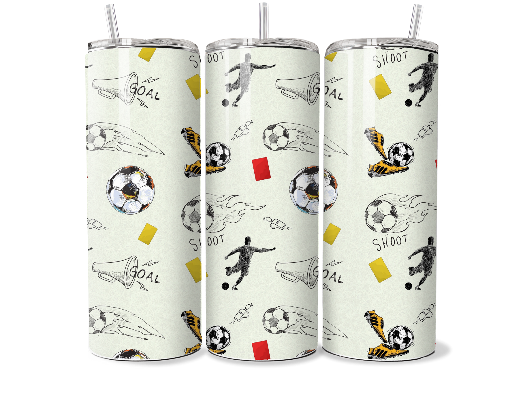 Football 20oz Tumbler - Goal & Shoot Design