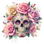 Floral Sugar Skull Ceramic Mug