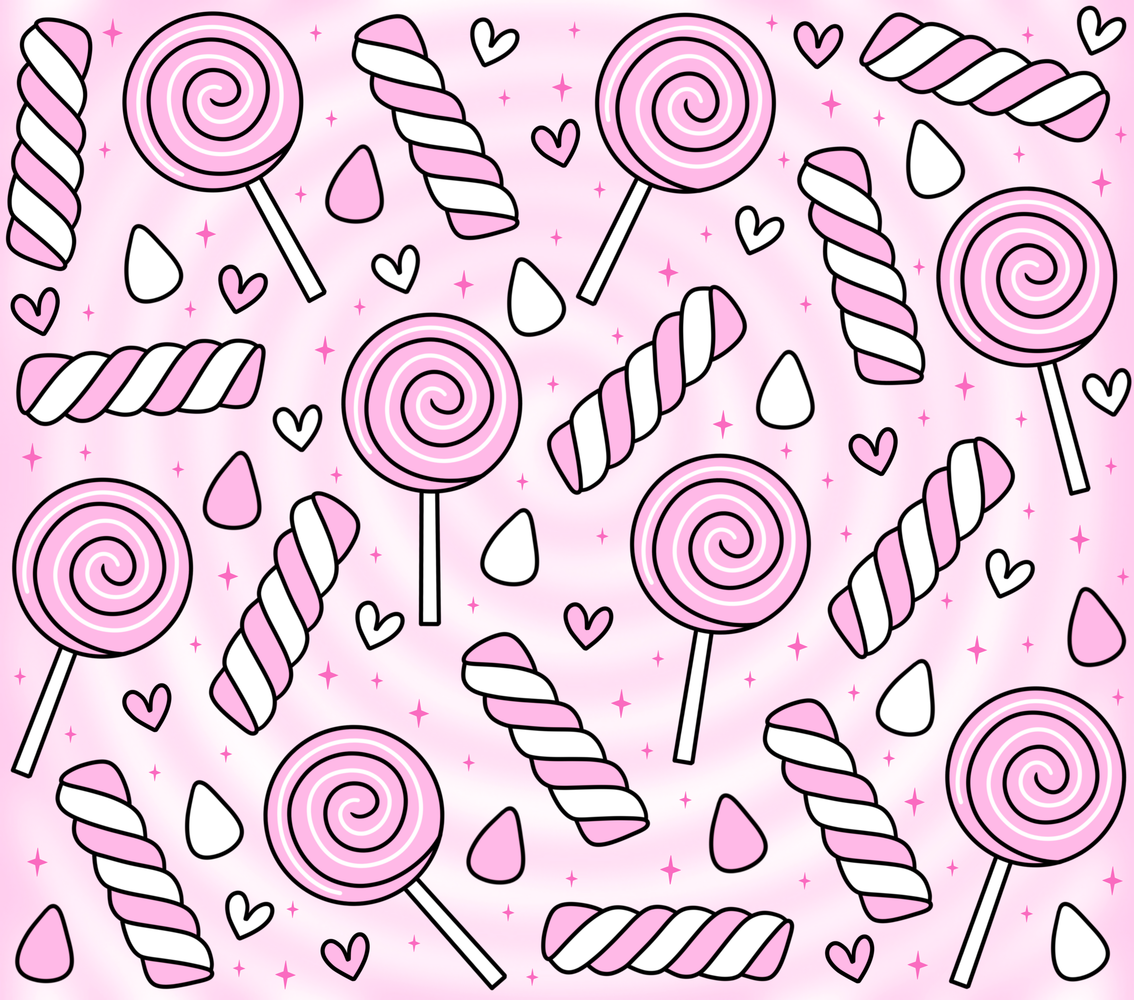 Pink Candy & Lollipop 20oz Skinny Tumbler