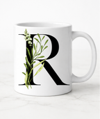 Botanical Letter Mug - Personalised Initial Mug