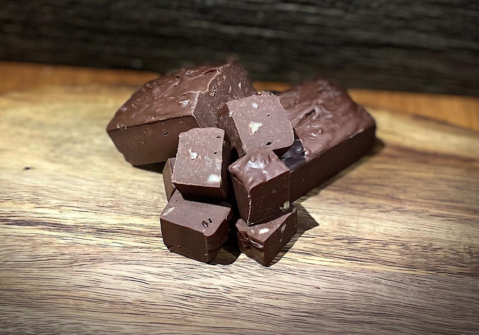 Baileys & Pecan Dark Chocolate Fudge